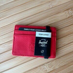 Limited Edition Herschel Supply Co. Vegan Leather Cardholder Wallet RFID - Red